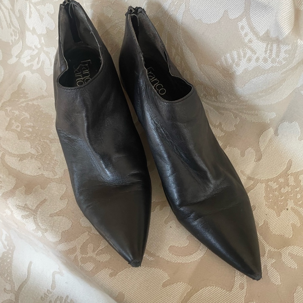 Franco Sarto Black Leather Ankle Booties